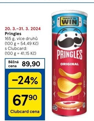 Chipsy Pringles - tubus