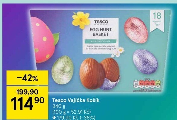 Čokoládová vajíčka Tesco