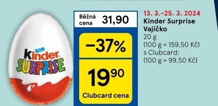 Čokoládové vajíčko s překvapením Kinder Surprise