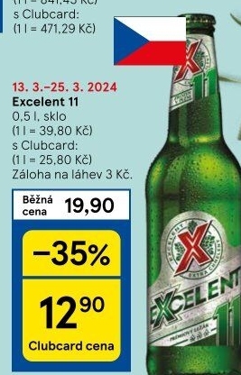 Pivo světlý ležák 11° Excelent