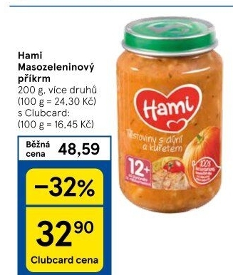 Příkrm masozeleninový Hami