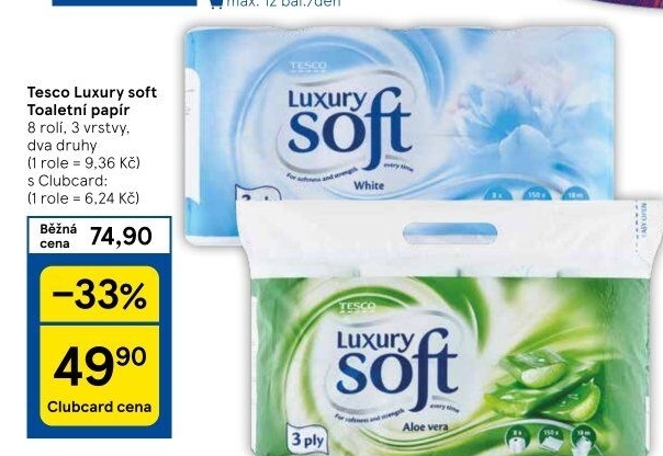 Toaletní papír 3vrstvý Luxury Tesco