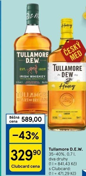 Whiskey irská Tullamore Dew