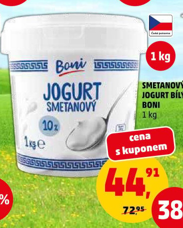 Bílý jogurt smetanový Boni