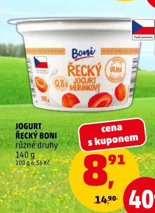 Ochucený jogurt řeckého typu Boni