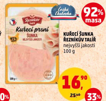 Šunka kuřecí nejvyšší jakosti Řezníkův talíř