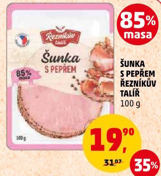 Šunka s pepřovým dekorem Řezníkův talíř
