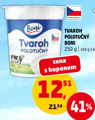 Tvaroh polotučný Boni