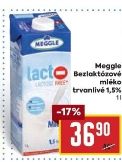 Mléko trvanlivé bez laktózy Meggle - 1,5% polotučné