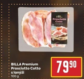 Šunka Prosciutto Crudo s lanýži Billa Premium