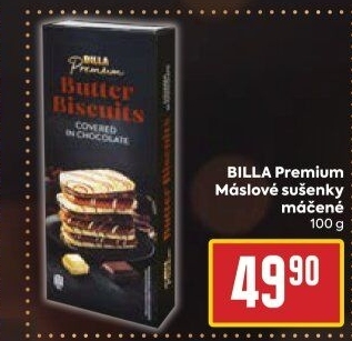 Sušenky máslové celomáčené Billa Premium