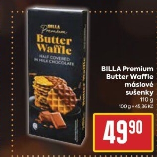 Sušenky máslové waffle Billa Premium