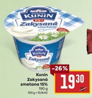 Zakysaná smetana Mlékárna Kunín 15%