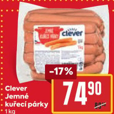 Párky kuřecí jemné Clever
