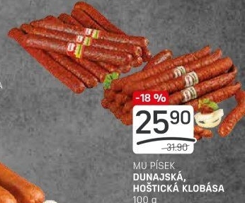 Dunajská klobása Maso uzeniny Písek