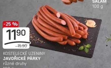 Párky javořické Kostelecké uzeniny