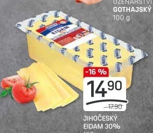 Sýr Eidam Jihočeský 30% Madeta