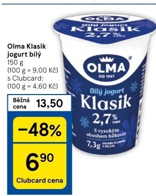 Bílý jogurt Klasik Olma