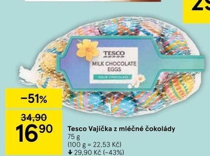 Čokoládová vajíčka Tesco