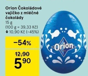 Čokoládové vajíčko Orion