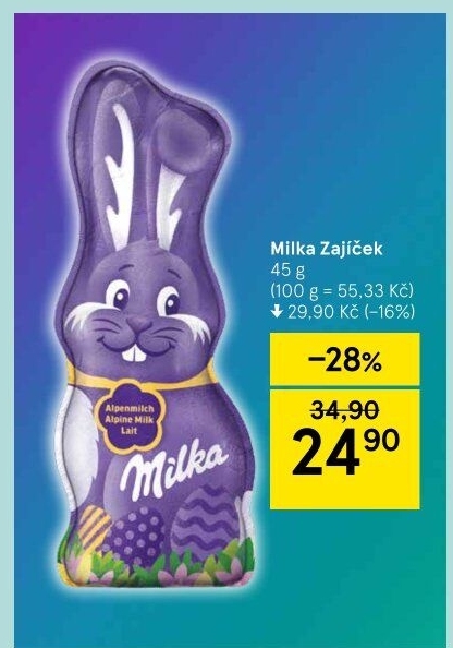 Čokoládový zajíc Milka