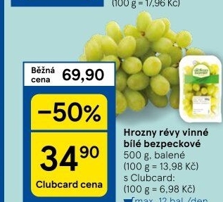 Hrozny bílé bezsemenné The Grower'