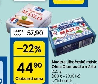 Máslo Jihočeské Madeta