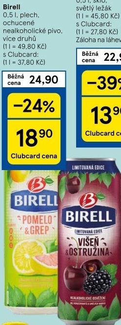 Nealkoholické pivo ochucené Birell