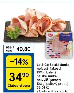 Šunka selská nejvyšší jakosti LE&amp