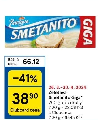 Sýr tavený Smetanito Želetava