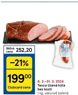 Uzená kýta bez kosti Tesco