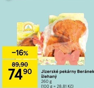 Velikonoční beránek Jizerské pekárny
