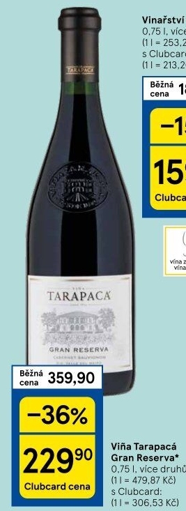 Vína Gran Reserva Viňa Tarapaca