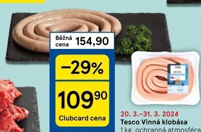 Vinná klobása Tesco