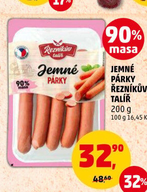 Párky jemné Řezníkův talíř