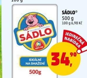 Sádlo vepřové škvařené Agro-top