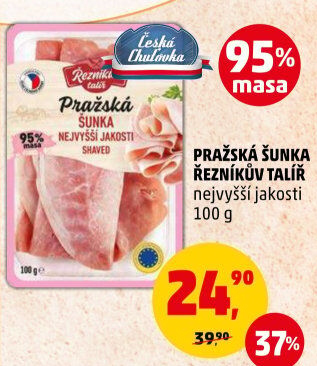 Šunka pražská nejvyšší jakosti Řezníkův talíř