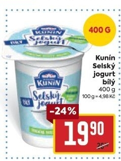 Bílý jogurt selský Mlékárna Kunín