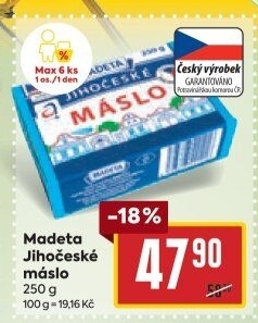 Máslo Jihočeské Madeta