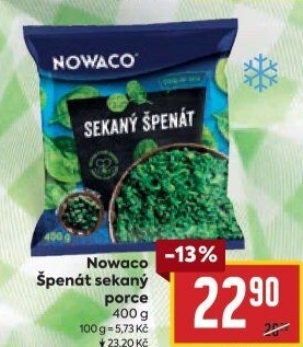 Špenát sekaný mražený Nowaco