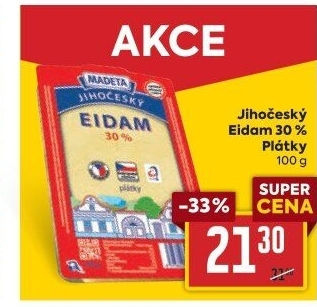 Sýr Eidam Jihočeský 30% Madeta