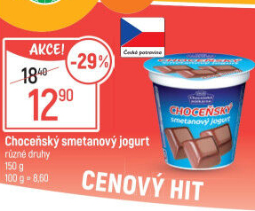 Jogurt smetanový ochucený Choceňský
