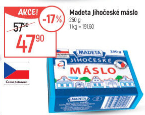 Máslo Jihočeské Madeta