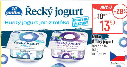 Ochucený jogurt řecký 0% Milko