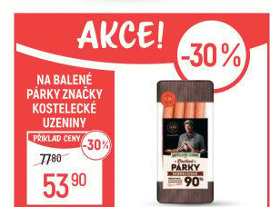 Párky debrecínské poctivé Kostelecké uzeniny