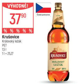 Pivo světlé Královský ležák 12° Krušovice