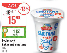 Zakysaná smetana Zvolenský 16%