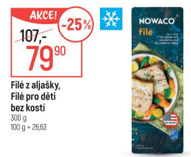 Filé z Aljašky mražené Nowaco