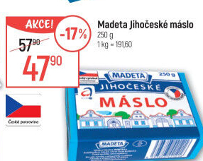 Máslo Jihočeské Madeta