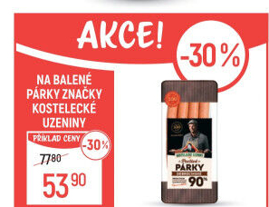 Párky debrecínské poctivé Kostelecké uzeniny